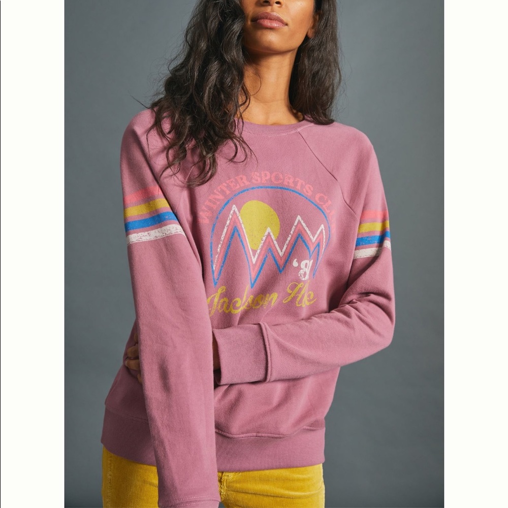 Anthropologie Winter Sports Club Graphic Sweatshirt- L